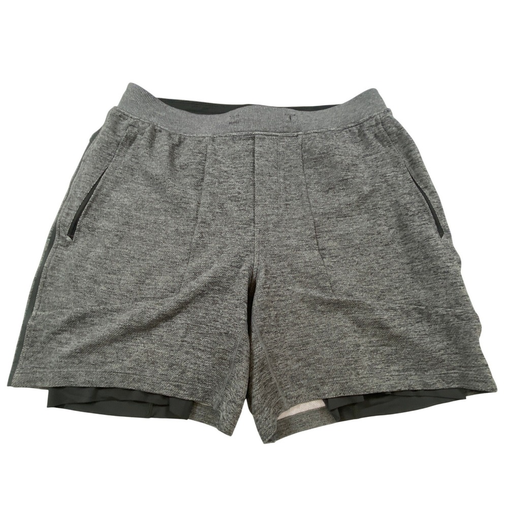 Lululemon Mens License to Train Short 7" Heathered Grey 2-in-1 Liner Size L